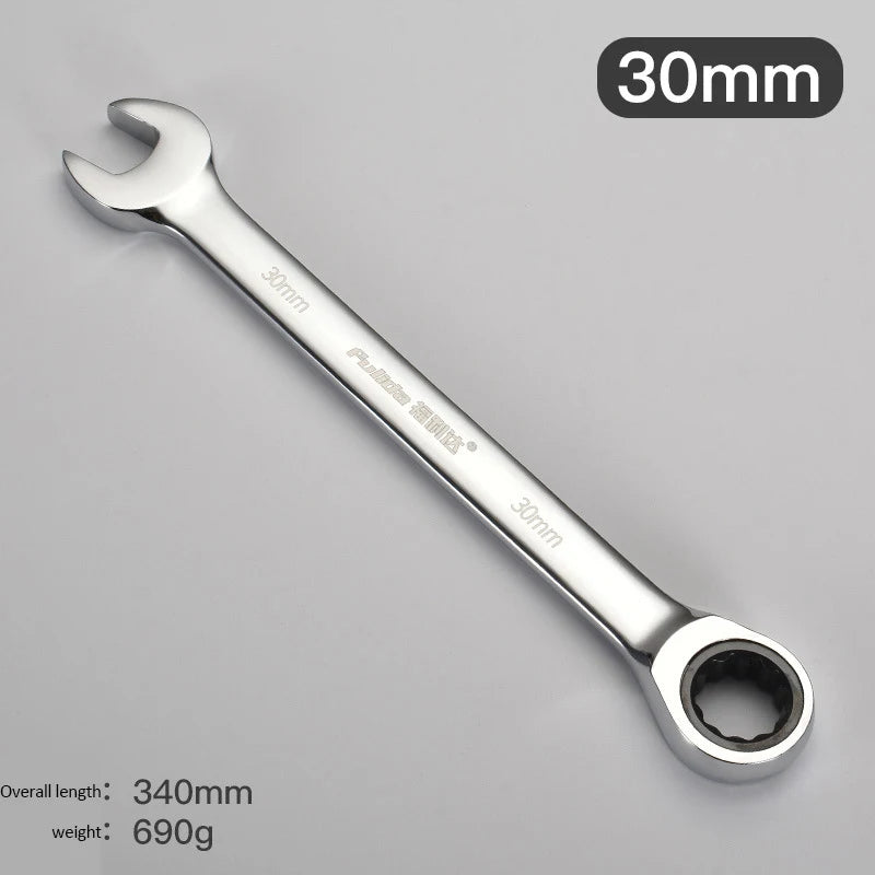 6-30MM Ratschen-Gabelschlüssel aus robustem Chrom-Vanadium-Stahl