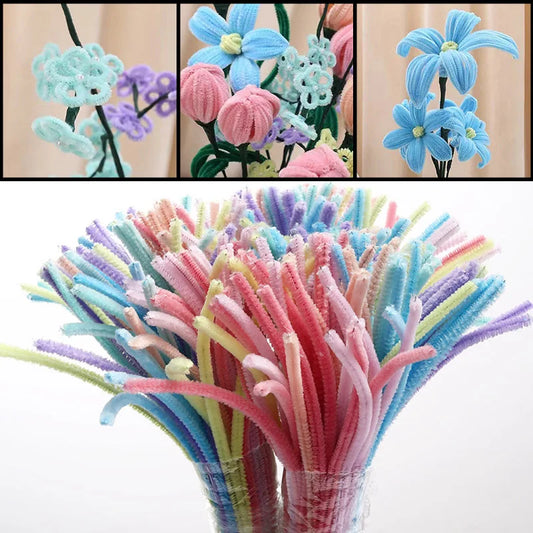 100 Stück Bunte Basteldraht Pfeifenreiniger für DIY und Dekoration