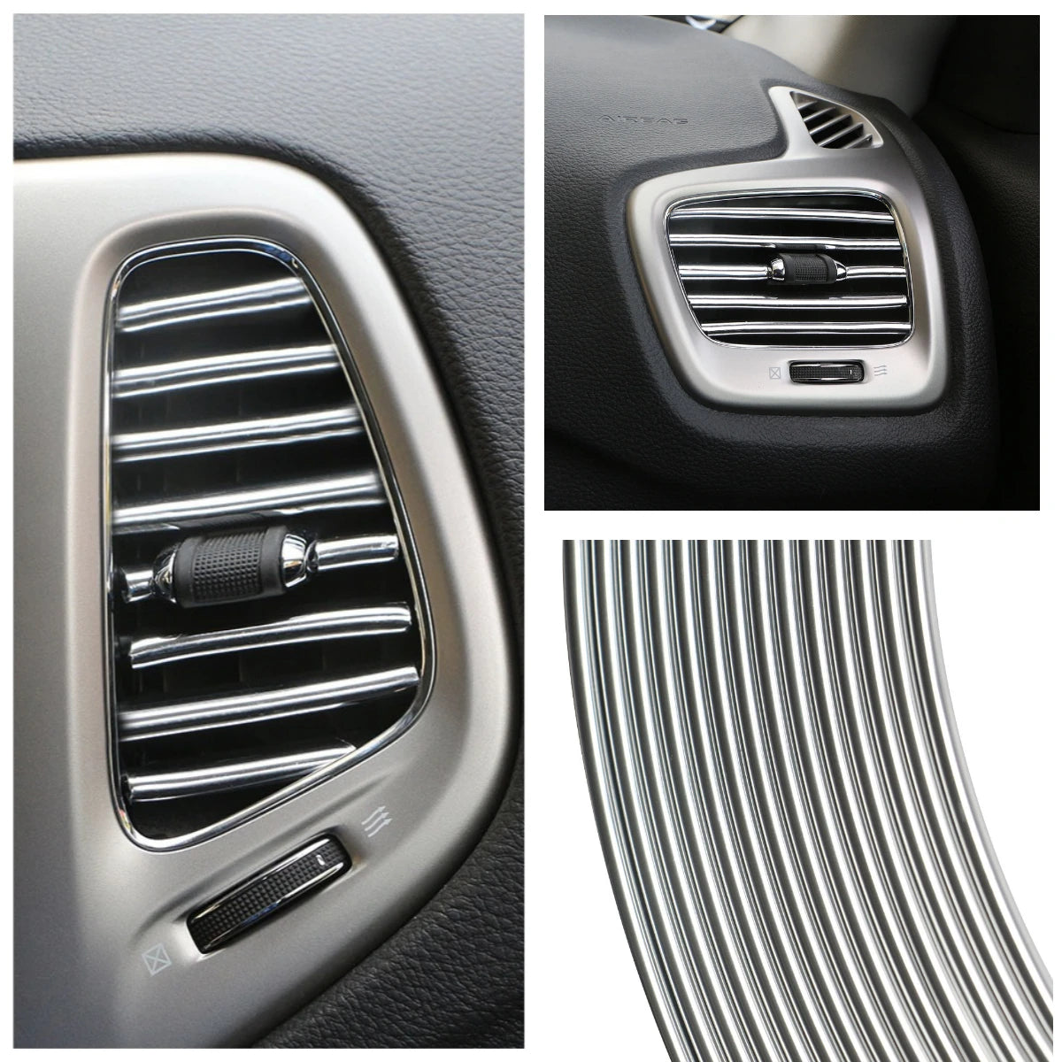 1M Dekorstreifen für Auto Klimaanlage Lüftung U Form Tür Rand Ecke