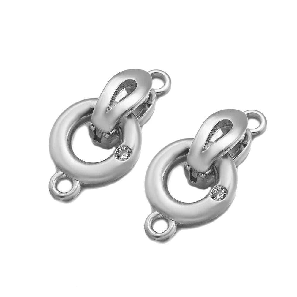 2 Stück vergoldete Messing Faltschließen für DIY Armband - Halskette