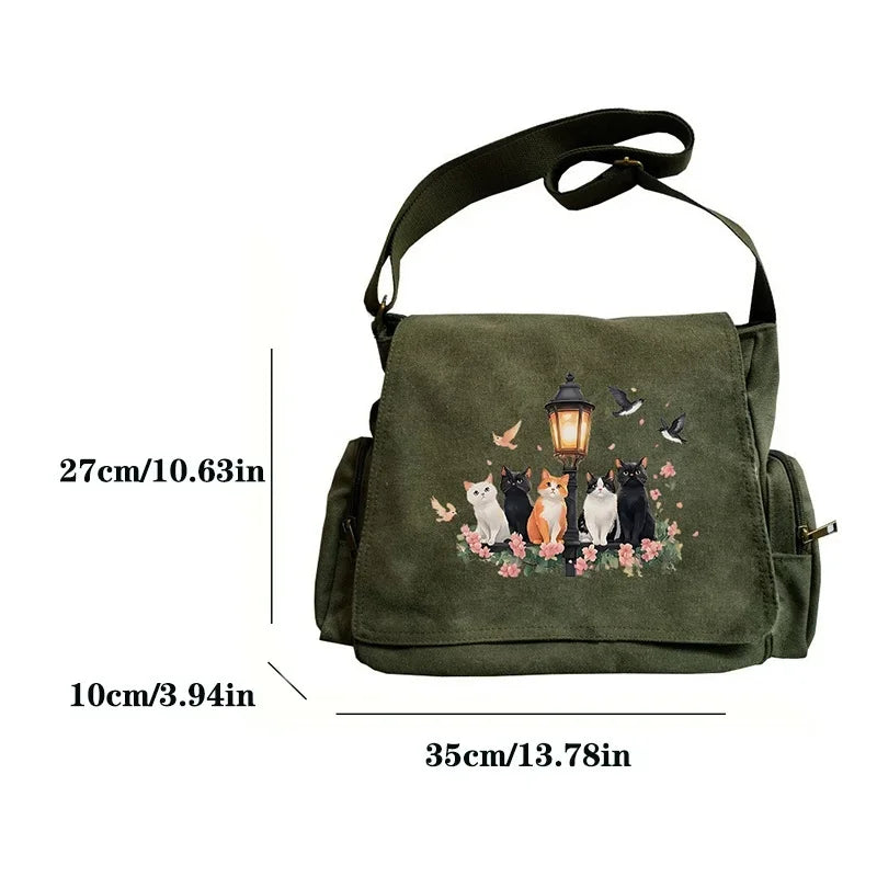 Damen Umhängetasche Retro Style Groß Studenten Laptop Tasche