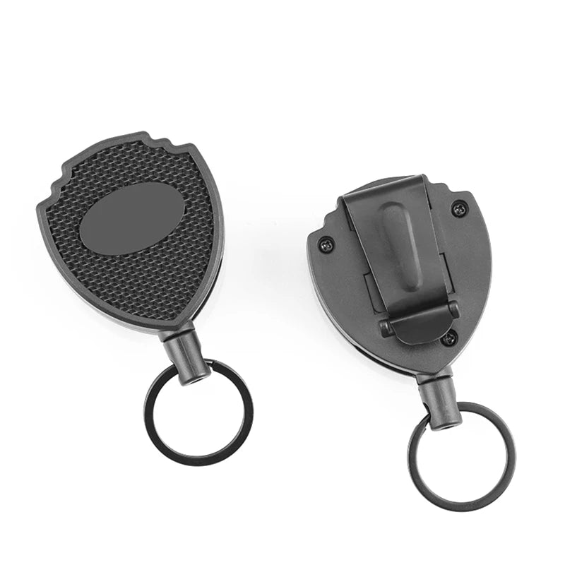 Ausziehbare Abzeichenrolle mit Karabiner und austauschbarer Stahlschnur