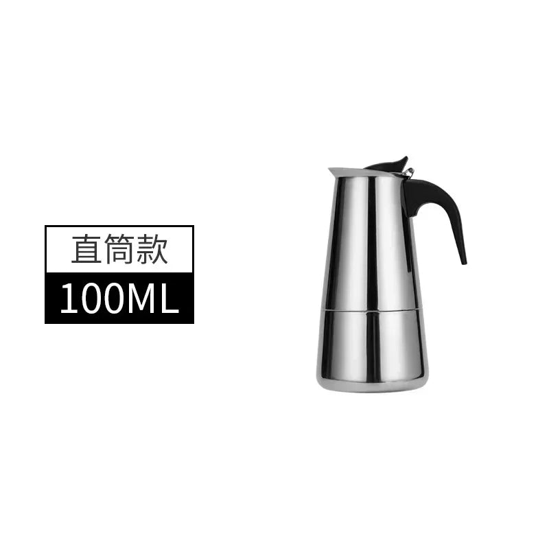 Italienischer Edelstahl Moka Pot – Induktionstauglich, 50-600 ml, Aromatisch