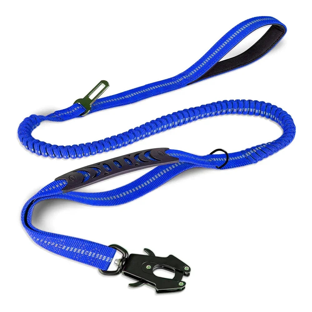 Stoßdämpfende Bungee-Hundeleine mit Sicherheitsgurt, reflektierend, 178 cm