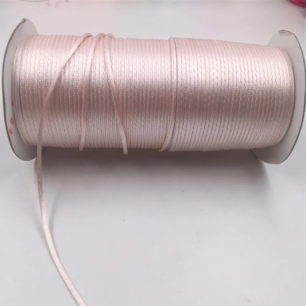 2mm Satinband geflochten Seide Makramee Seil für DIY Armbänder