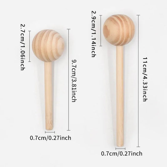 Natürliches 5er-Set Holz Ball Sticks – Perfekt für kreative DIY - Dekoration