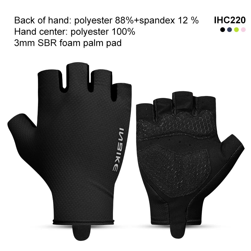 Halbfinger Radhandschuhe mit Stoßdämpfung atmungsaktiv Unisex Sommer