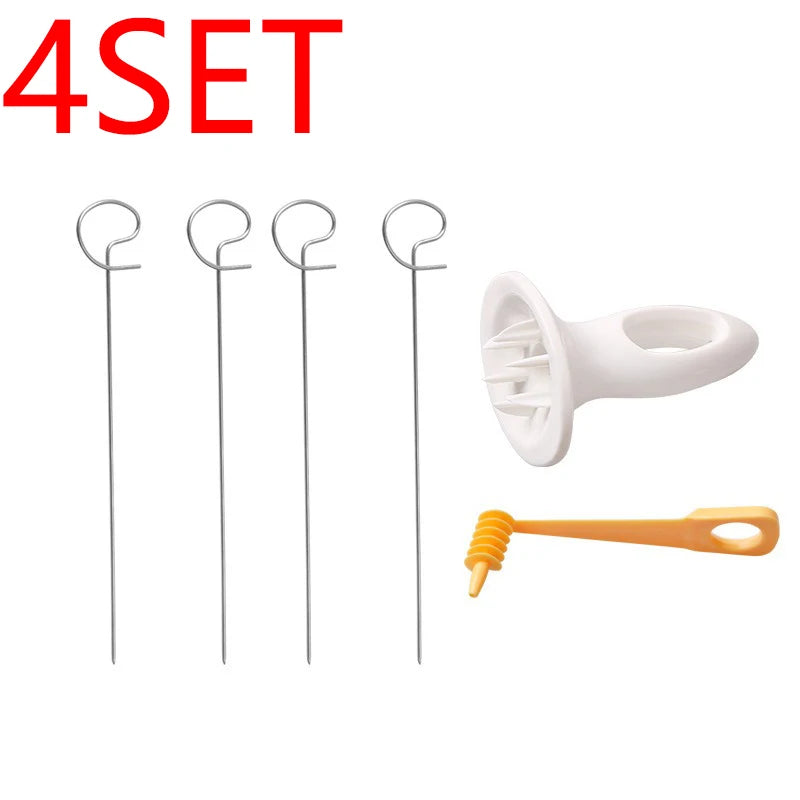 Vielseitiges 2/4/6 Set Spiral-Kartoffelschneider aus Edelstahl - Kunststoff