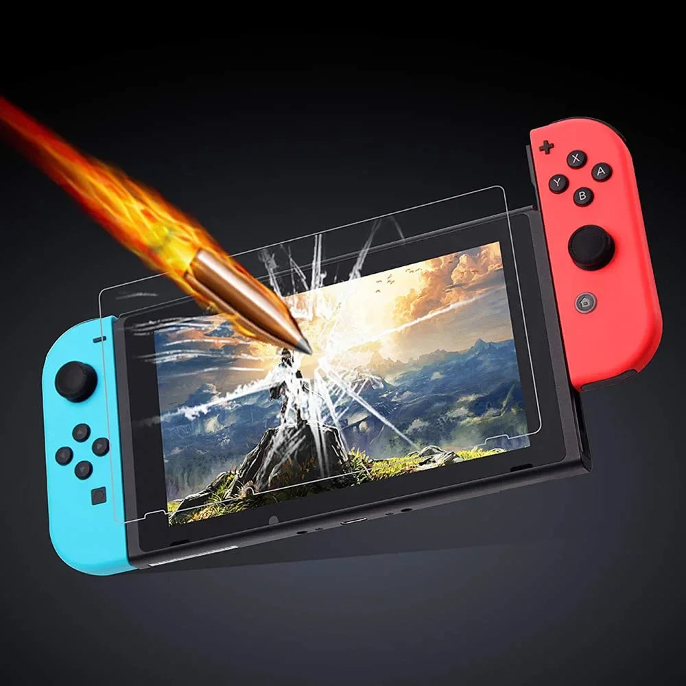 Nintendo Switch Displayschutzfolie aus gehärtetem 9H Glas – Klare Sichtschutzfolie