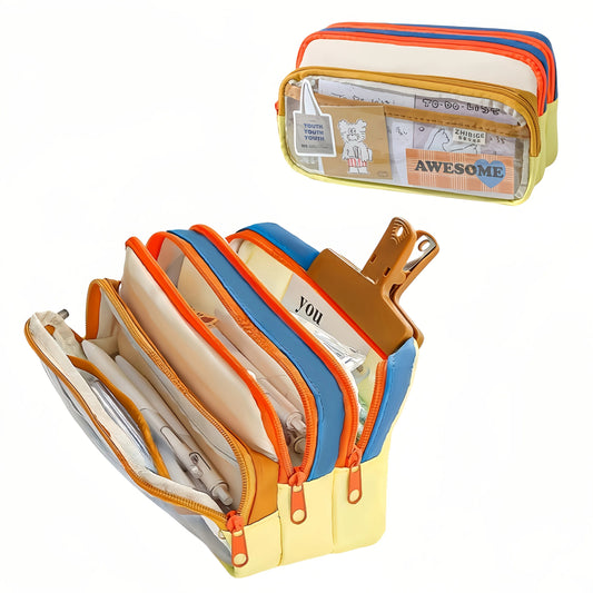 Mehrschichtiges Federmäppchen mit großem Fassungsvermögen für Ordnung am Schreibtisch