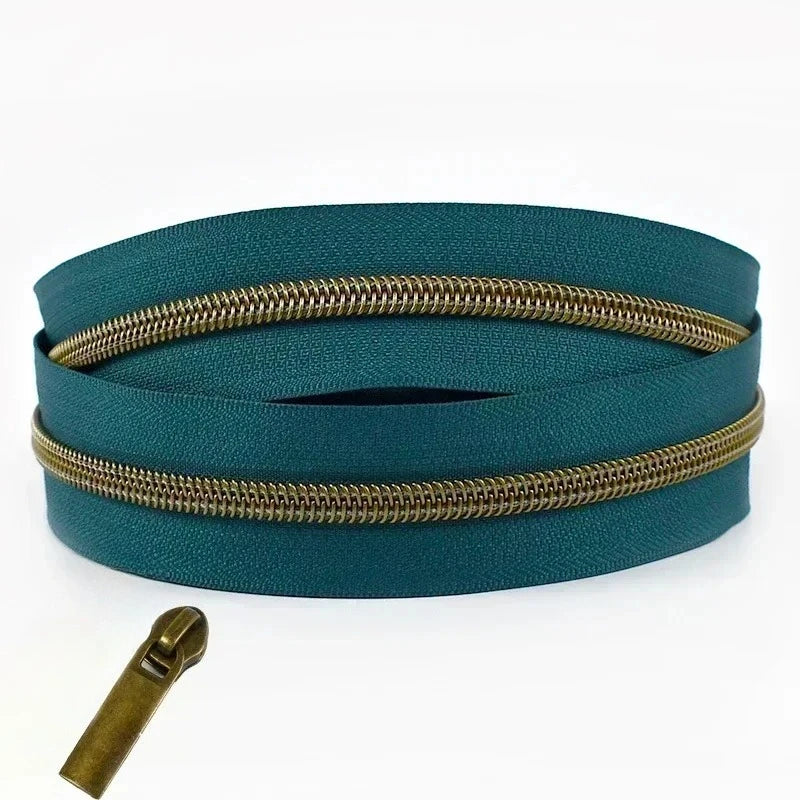 Nylon Reissverschlussband Nr 5 pro Meter mit Schiebern fuer Naehprojekte