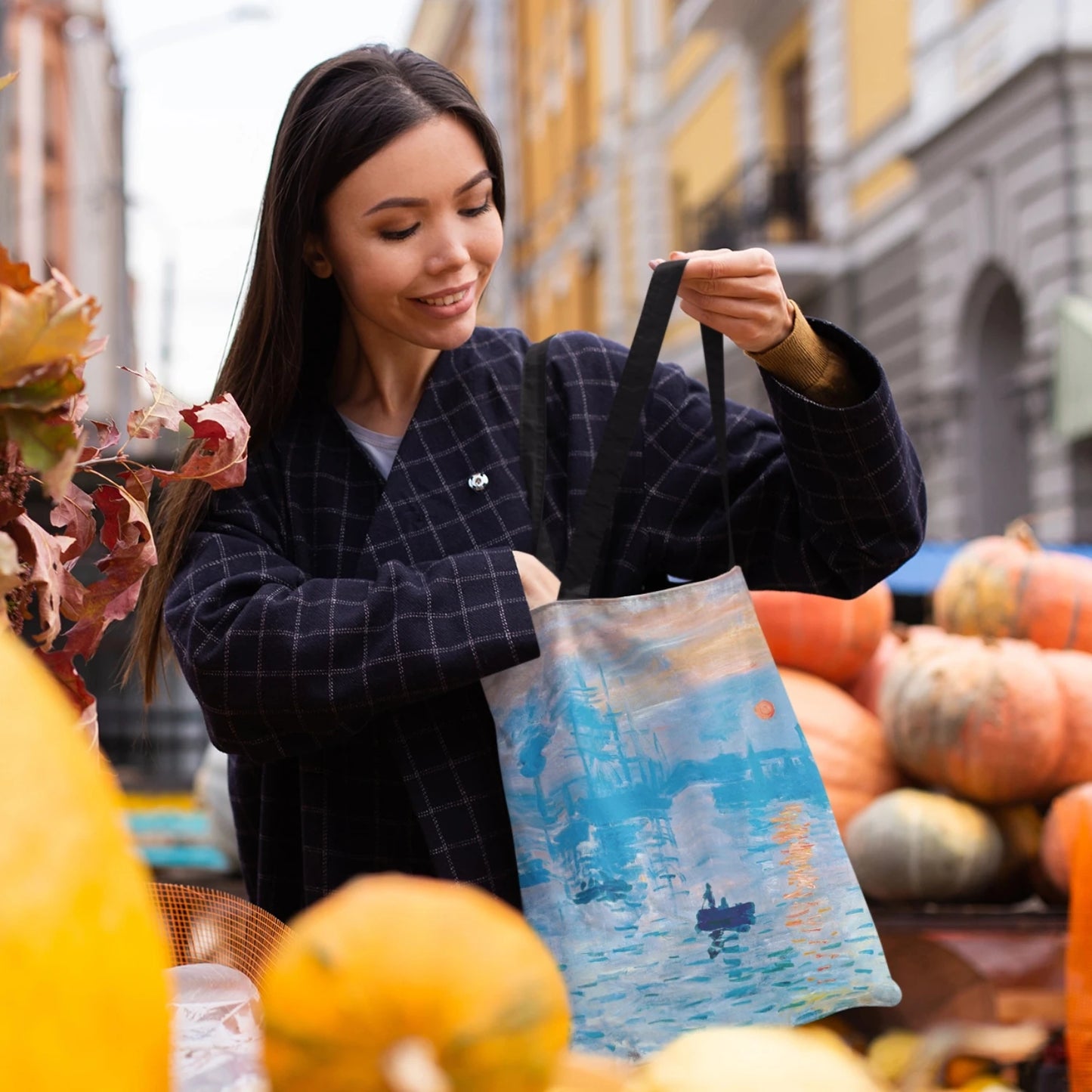 Leichte Canvas-Umhängetasche mit weichem Stoff für Alltag und Einkauf