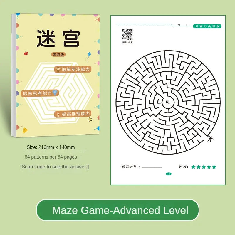 Spielerisch Lernen: Kinder Labyrinth Spielbuch für Konzentration - Köpfchen, 3–12 Jahre