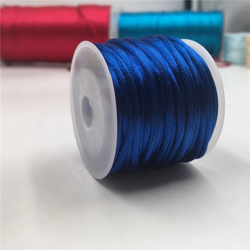 2mm Satinband geflochten Seide Makramee Seil für DIY Armbänder