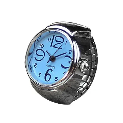 Mini Fingeruhr mit elastischem Band – Vintage Design für Damen - Herren