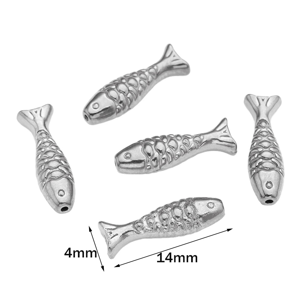 Edelstahl Golden Fish Spacer Perlen 5er Set für Schmuckherstellung