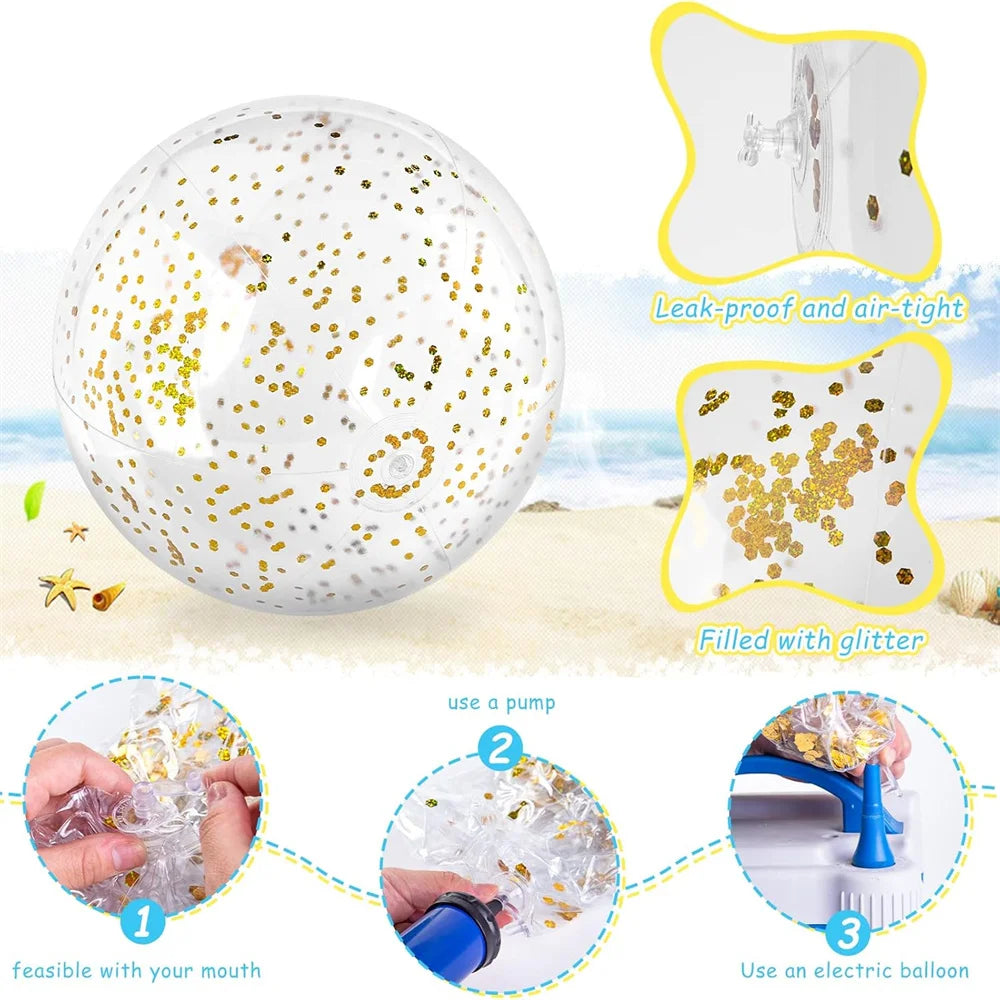 Bunter 40 cm Wasserball – Robust, leicht - perfekt für Strand - Poolspaß
