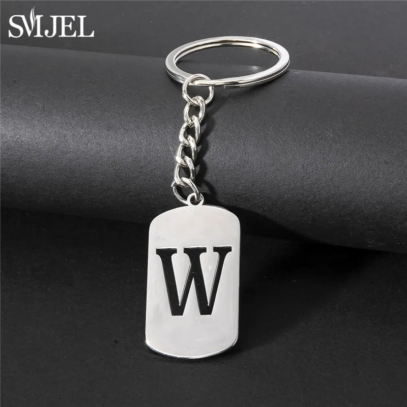 Edelstahl A-Z Buchstaben Schlüsselanhänger – Stylishes Party-Charm