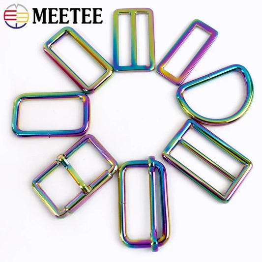 Metall Regenbogen Gurtschnallen 12er Set für Taschen und Gürtel