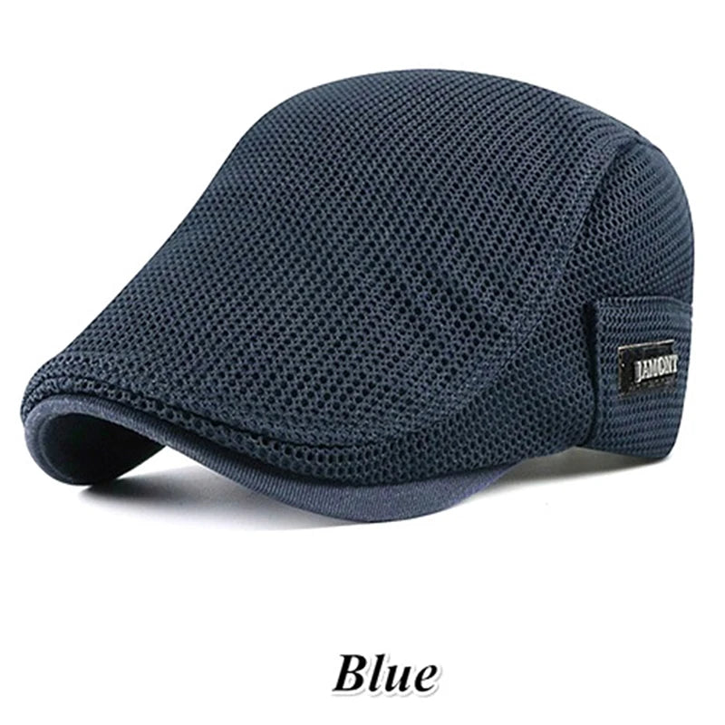 Leichte atmungsaktive Baskenmütze mit Sonnenschutz, verstellbar, unisex