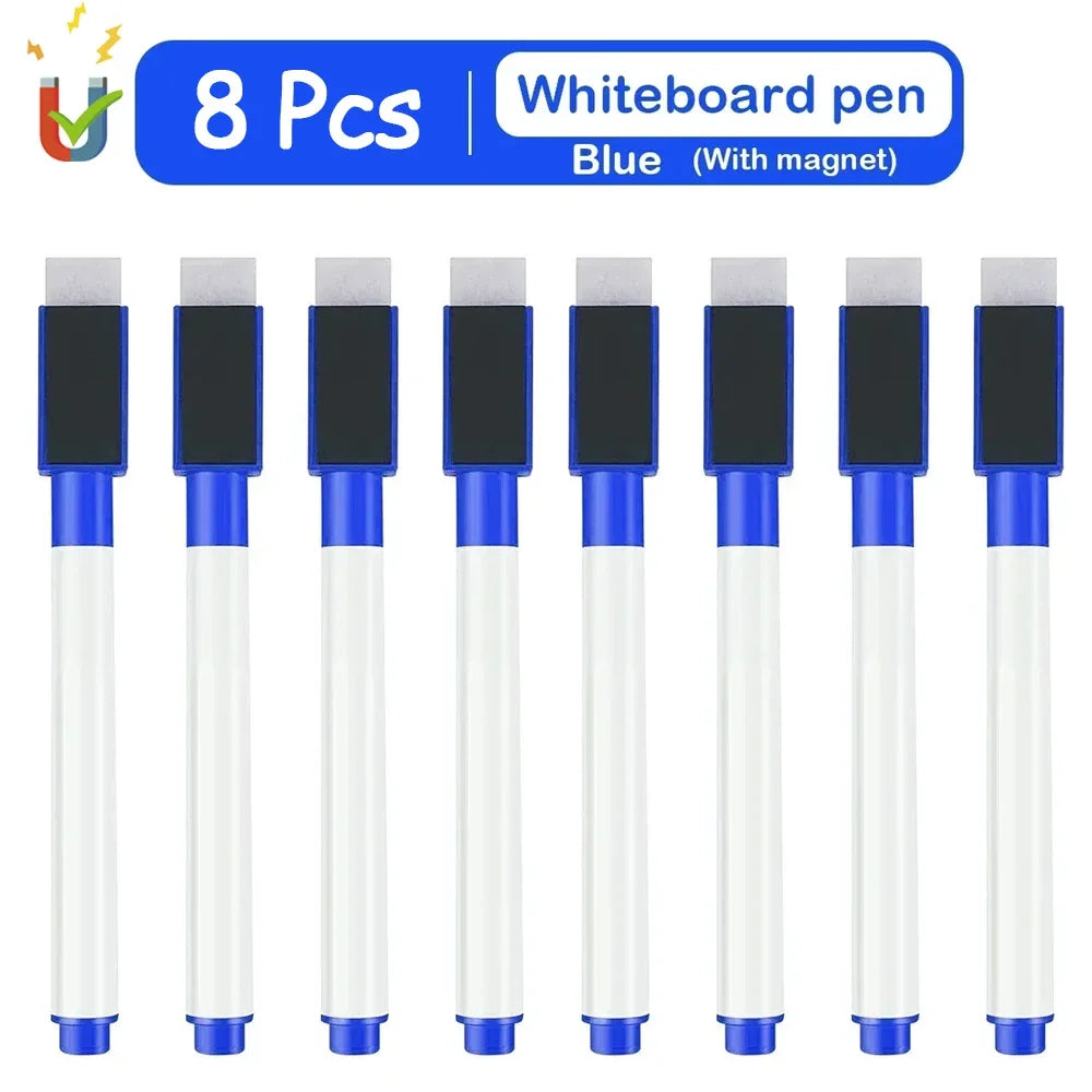Magnetische Whiteboard-Stifte 4/8er Set – Löschbar, farbig - platzsparend