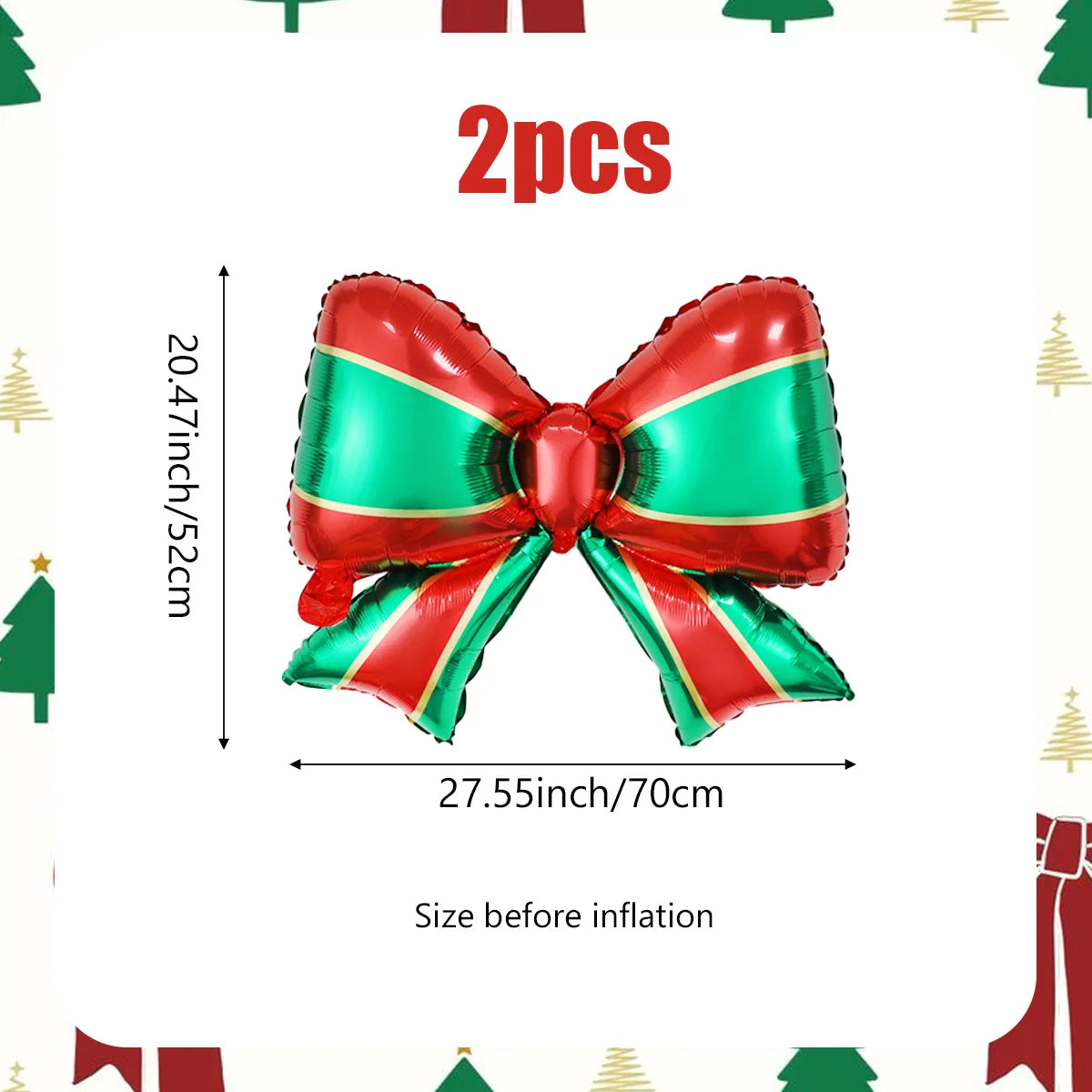 2/12/14-teiliges Weihnachts-Partyset mit roten und grünen Schleifenballons