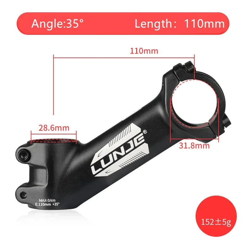 Ultraleichter Fahrradvorbau 17 Grad Aluminiumlegierung 31,8 mm MTB Rennrad