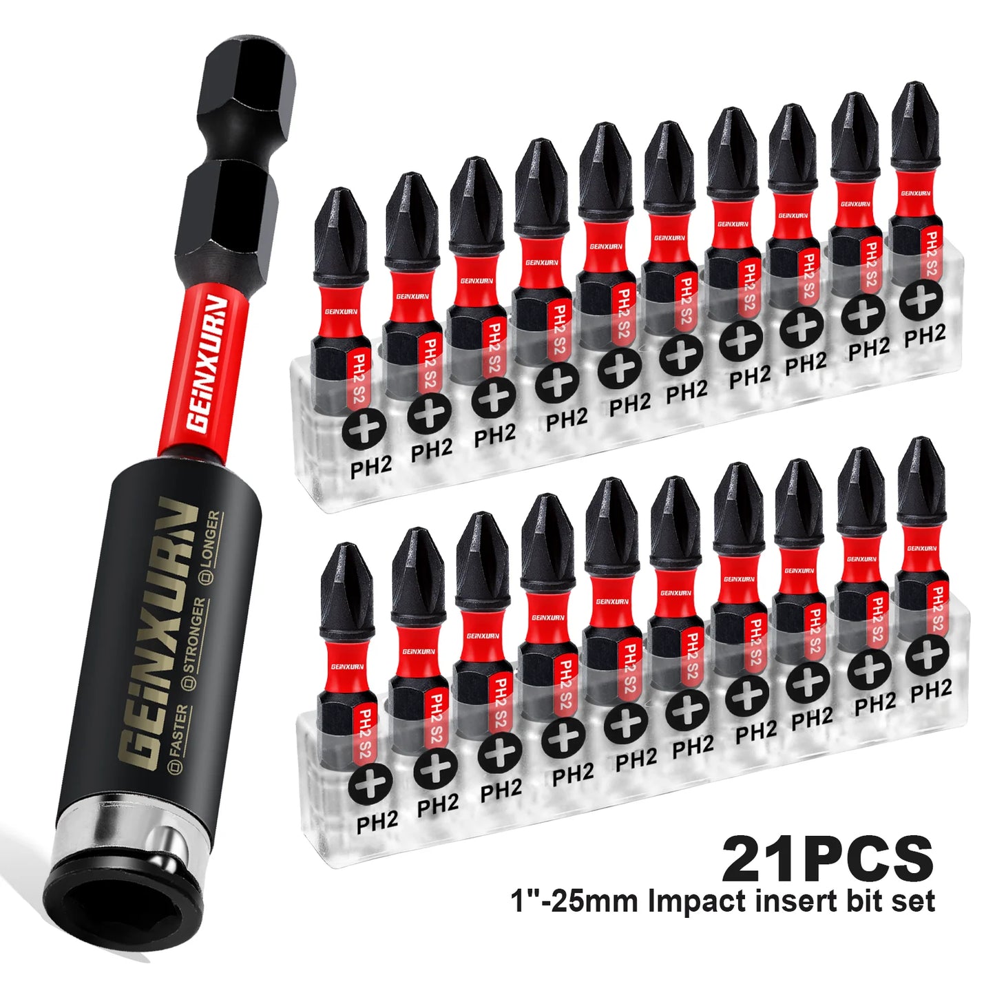 PH2 Kreuzschlitz Schlagschrauber Bit Set - Magnetisch S2 Stahl - 20+ Teile