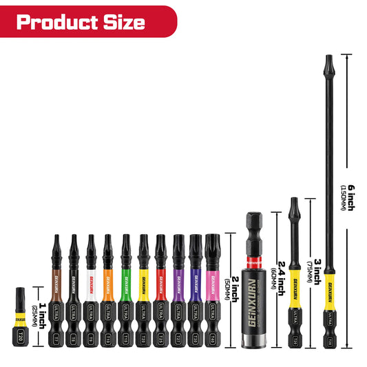 Stoßfester Torx Bit Set mit Bithalter - Organizer T7-T40