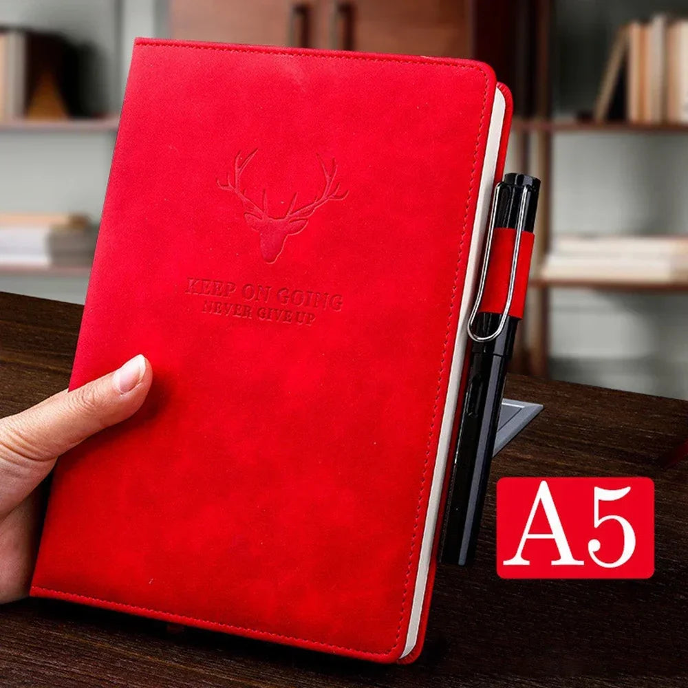 A5 Leder Notizbuch mit Hülle Softcover Lesezeichen für Business & Meetings