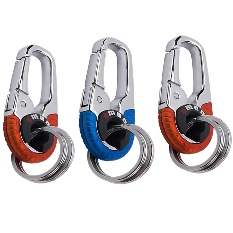 Robuster Edelstahl-Schlüsselbund 3er Set mit Karabiner – Sicher - Vielseitig