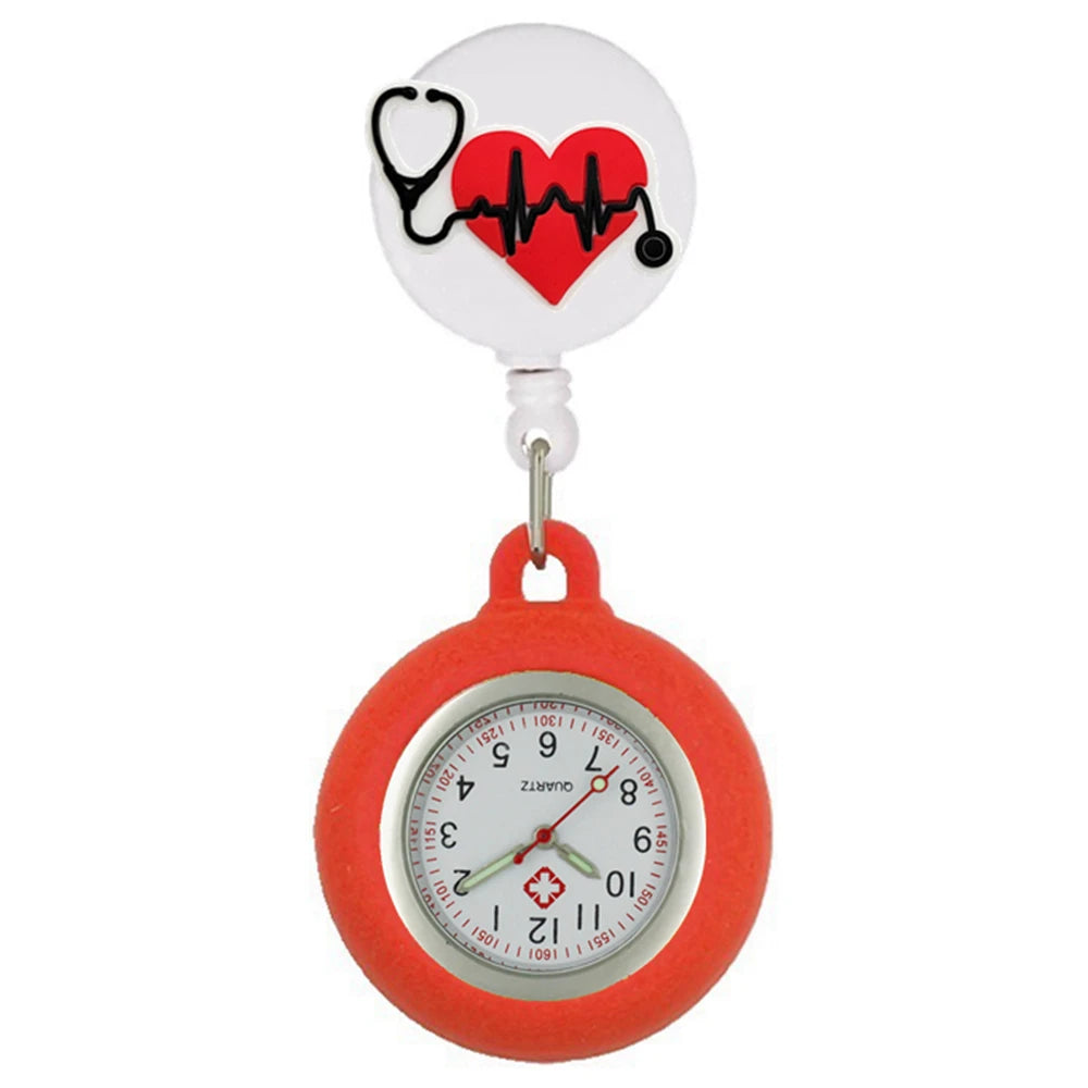 Präzise - stilvoll: Unisex Fob Taschenuhr mit medizinischen Symbolen, 4 cm