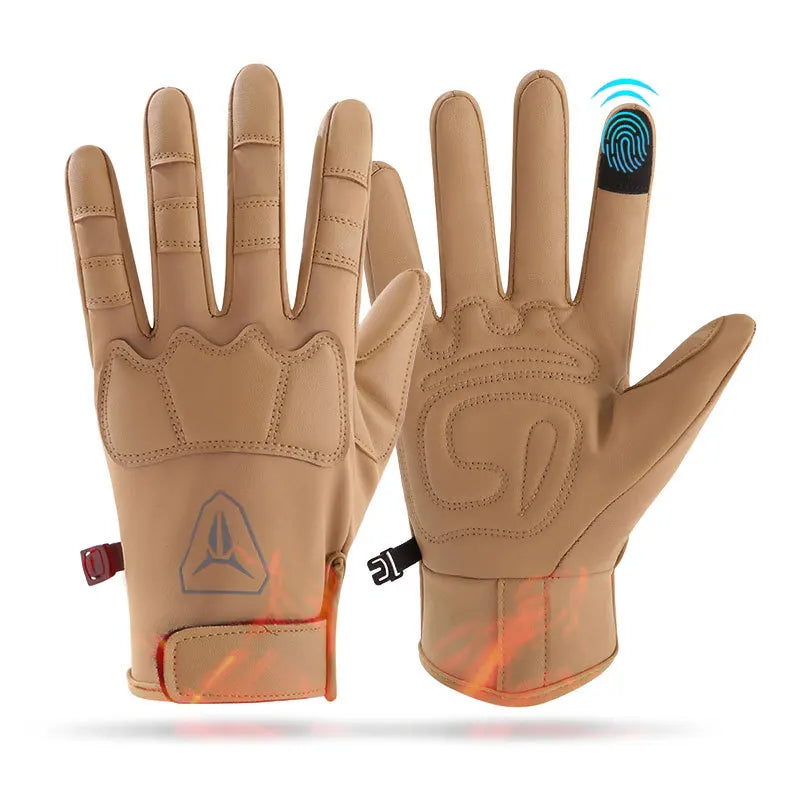 Vollfinger Handschuhe aus PU-Samt Rutschfest Wasserdicht für Outdoor Sport