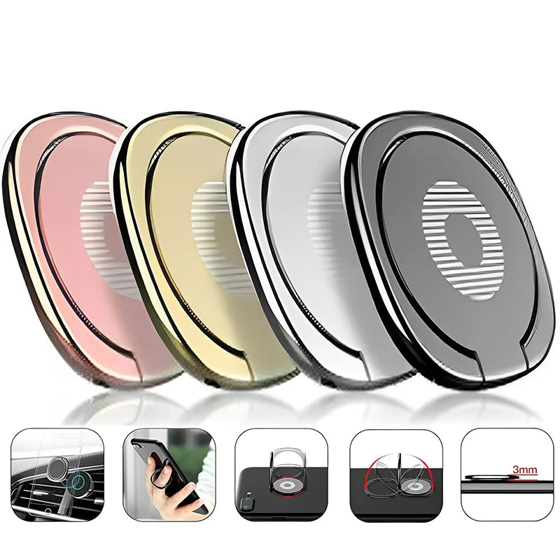360° Drehbarer Universeller Handy-Fingerringhalter mit Magnetischer Halterung