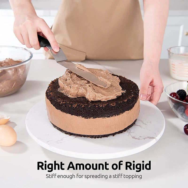 Präziser Kuchen-Offset-Spatel aus Edelstahl mit ergonomischem Griff – perfekt glasieren