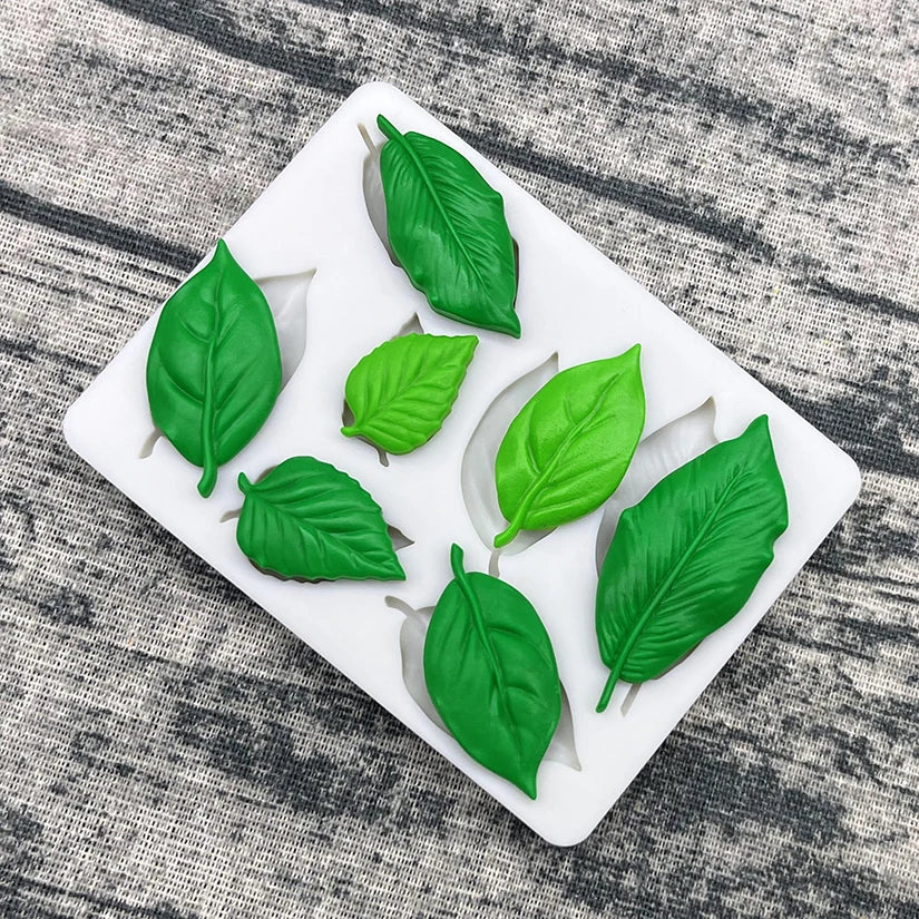 Silikonform in Blattoptik für Zucker, Schokolade und Fondant-Dekoration