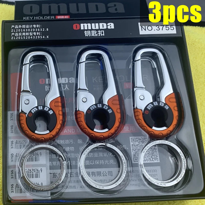 Robuster Edelstahl-Schlüsselbund 3er Set mit Karabiner – Sicher - Vielseitig