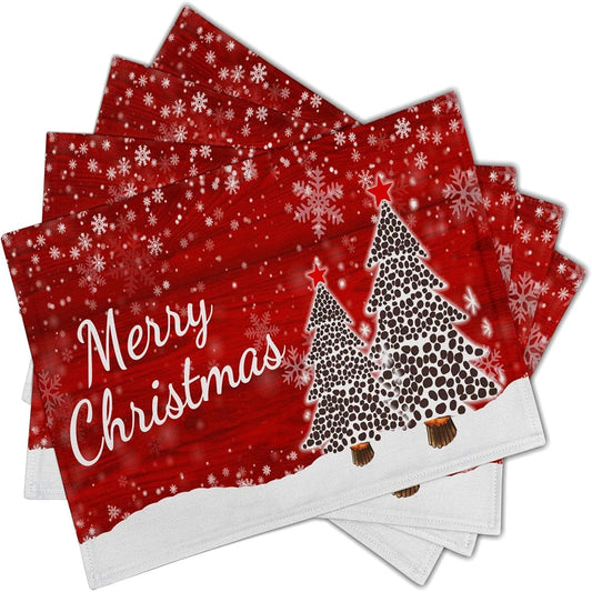 Festliche Tischsets mit Schneeflocken für Weihnachten und Neujahr