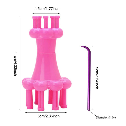 Doppelkopf Garn Kunststoff Strickpuppe Bastelset Spule mit Häkelnadel