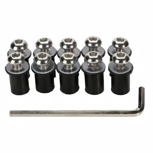 10er Set M5 16 mm Aluminium Gummi Muttern für Motorrad Windschutzscheibe-Yabubest - Home & More