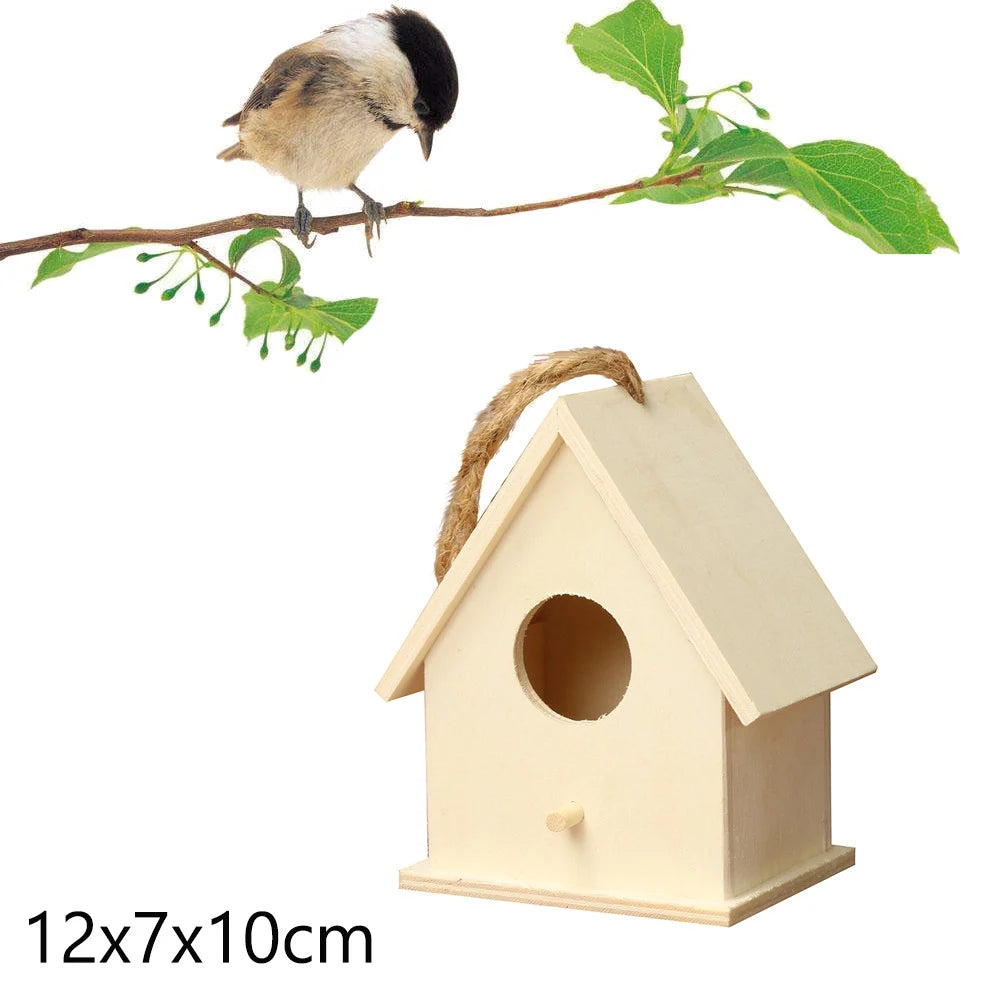 Holz Vogelkäfig für Garten - Mobiles Vogelhaus zum Aufhängen