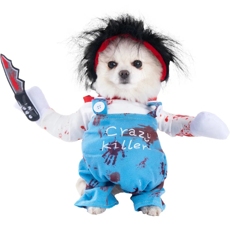 Lustiges Halloween Verkleidung Tierkostüm Dolch Effekt Hund Katze