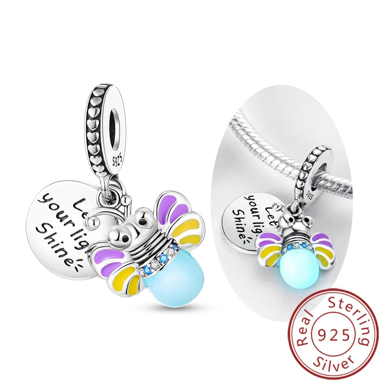 Funkelnder Schmetterlings-Charm aus 925 Sterlingsilber mit Zirkon – Elegant - Leicht