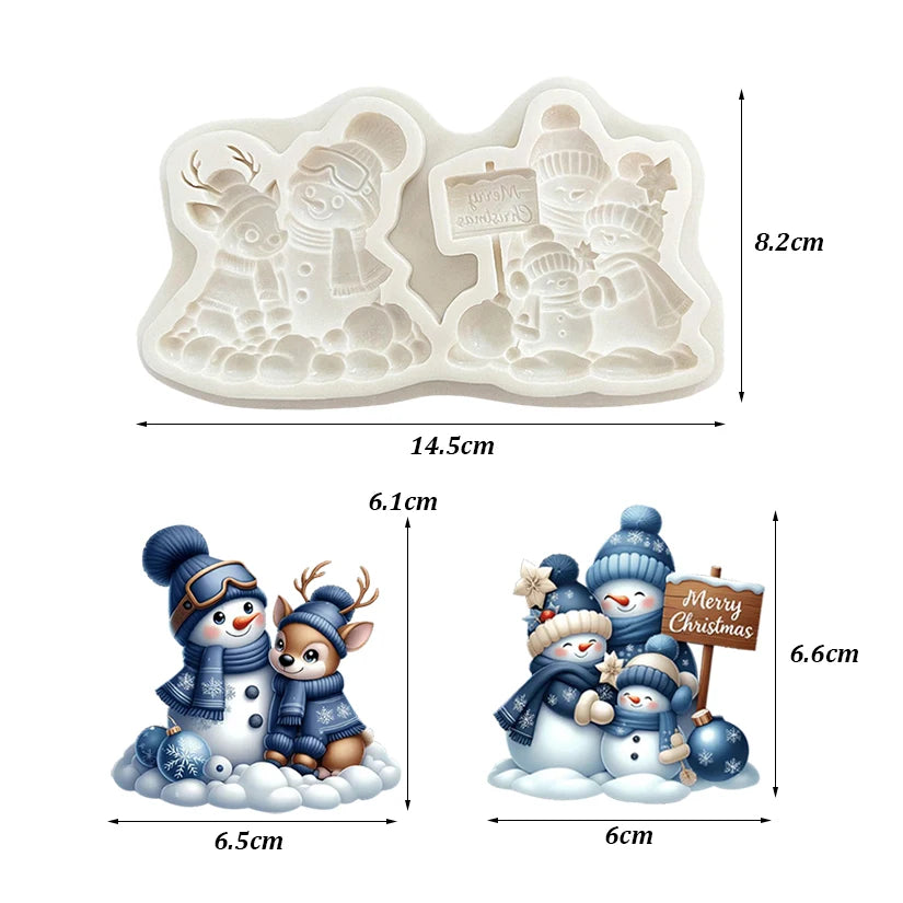 Silikon Backform Schneemann für Cupcakes und Fondant Dekoration