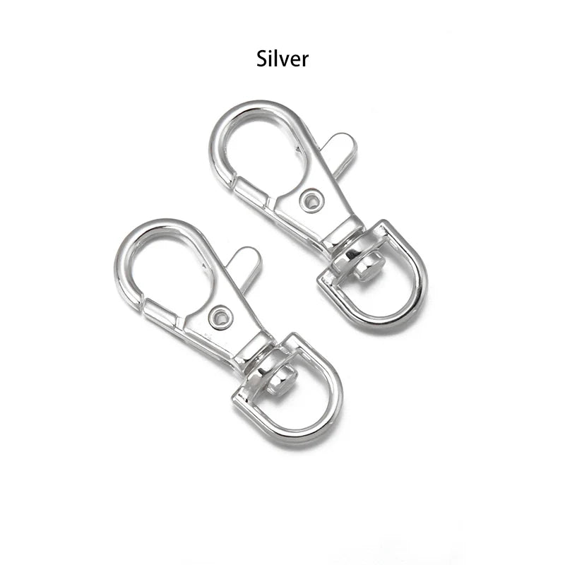 Vielseitiges 10er-Set Schlüsselanhänger mit drehbarem Karabiner, gold - silber