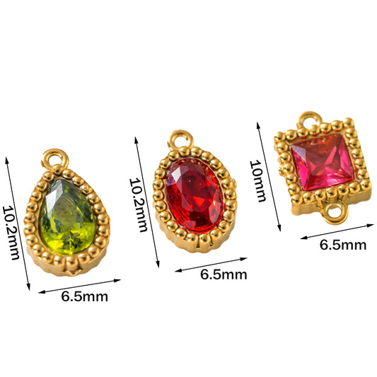 10er Set Goldfarbene Edelstahl Anhänger für DIY Halsketten Schmuck