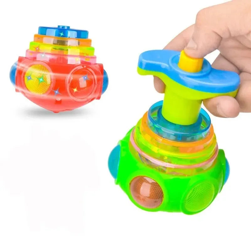 Faszinierendes rotierendes Gyroskop mit bunten Lichtern - Musik – Outdoor-Spielzeug
