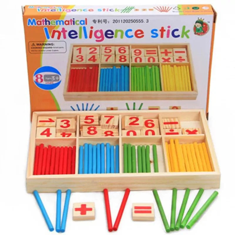 Spielerisch Mathe lernen: Holz-Zählstäbe Montessori-Lernbox für 3-6 Jahre