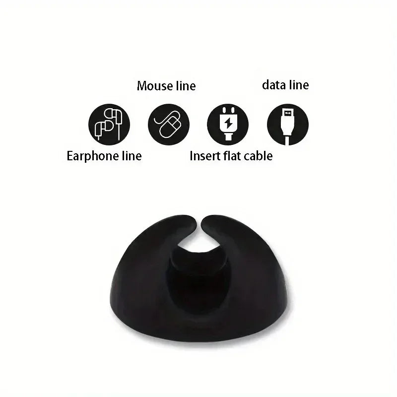 Silikon Kabelhalter rund 1cm | Mini Organizer für Desktop Kabelmanagement