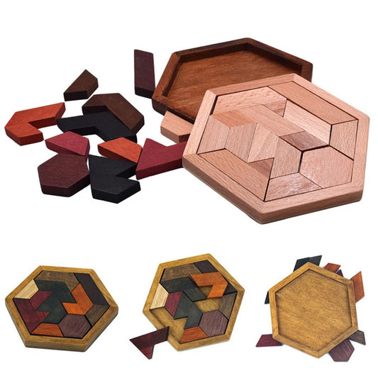 Montessori Holz Puzzle Tangram Geometrie Denkspiel Lernspielzeug Kinder